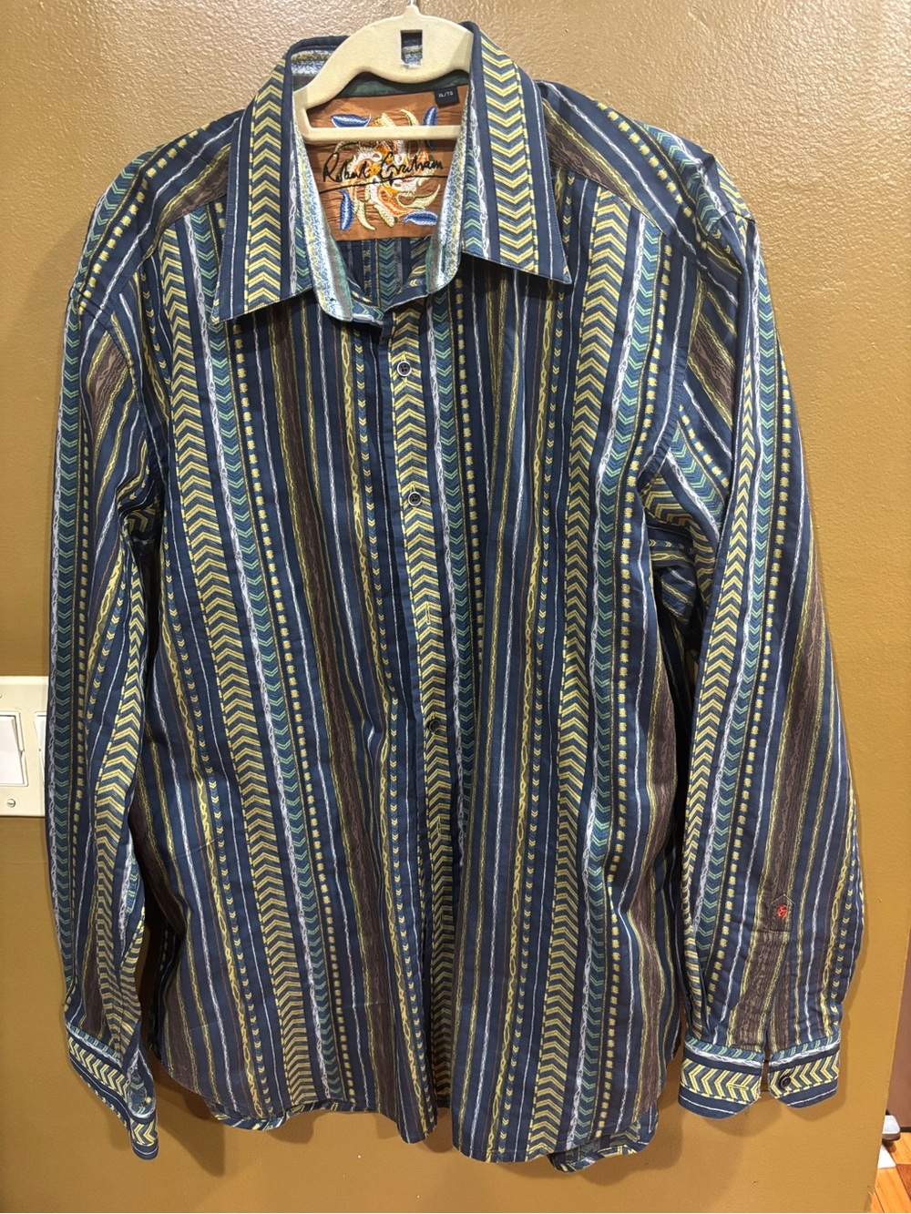 Robert Graham Geometric Multicolor Cotton Button-Up Shirt Long Sleeve